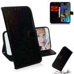 For LG K50 / Q60 Solid Color Colorful Magnetic Buckle Horizontal Flip PU Leather Case with Holder & Card Slots & Wallet & Lanyard(Black)