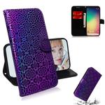 For Google Pixel 4 Solid Color Colorful Magnetic Buckle Horizontal Flip PU Leather Case with Holder & Card Slots & Wallet & Lanyard(Purple)