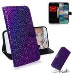 For Sony Xperia 10 Solid Color Colorful Magnetic Buckle Horizontal Flip PU Leather Case with Holder & Card Slots & Wallet & Lanyard(Purple)