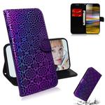 For Sony Xperia 10 Plus Solid Color Colorful Magnetic Buckle Horizontal Flip PU Leather Case with Holder & Card Slots & Wallet & Lanyard(Purple)