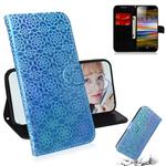 For Sony Xperia L3 Solid Color Colorful Magnetic Buckle Horizontal Flip PU Leather Case with Holder & Card Slots & Wallet & Lanyard(Blue)