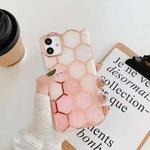 Gold Rimmed Marble Pattern Plating Double-layer PC Case For iPhone 11 Pro Max(Pink)