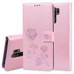 For Xiaomi Redmi 9 Rose Embossed Horizontal Flip PU Leather Case with Holder & Card Slots & Wallet(Rose Gold)