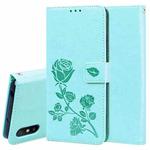 For Xiaomi Redmi 9A Rose Embossed Horizontal Flip PU Leather Case with Holder & Card Slots & Wallet(Green)