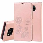 For Xiaomi Poco X3 NFC Rose Embossed Horizontal Flip PU Leather Case with Holder & Card Slots & Wallet(Rose Gold)