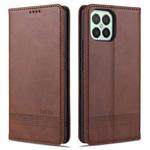 For Huawei Nova 8 SE AZNS Magnetic Calf Texture Horizontal Flip Leather Case with Card Slots & Holder & Wallet(Dark Brown)
