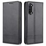 For OPPO K7 / Reno3 5G AZNS Magnetic Calf Texture Horizontal Flip Leather Case with Card Slots & Holder & Wallet(Black)