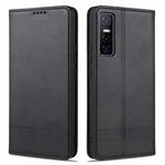For vivo Y73s / S7e AZNS Magnetic Calf Texture Horizontal Flip Leather Case with Card Slots & Holder & Wallet(Black)