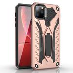 For iPhone 11 Pro Shockproof TPU + PC Protective Case with Holder(Rose Gold)