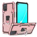 For OPPO A52 / A92 Cool Armor PC + TPU Shockproof Case with 360 Degree Rotation Ring Holder(Rose Gold)