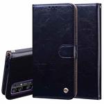 For Huawei Honor 30 Business Style Oil Wax Texture Horizontal Flip Leather Case with Holder & Card Slots & Wallet(Black)