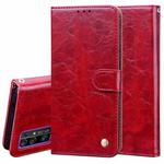 For Huawei Honor 30 Business Style Oil Wax Texture Horizontal Flip Leather Case with Holder & Card Slots & Wallet(Red)