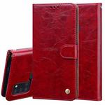For Huawei P Smart 2020 Business Style Oil Wax Texture Horizontal Flip Leather Case with Holder & Card Slots & Wallet(Red)
