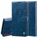 For Huawei Y6P 2020 Business Style Oil Wax Texture Horizontal Flip Leather Case with Holder & Card Slots & Wallet(Blue)