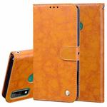 For Huawei Y8s(Global Official Version) Business Style Oil Wax Texture Horizontal Flip Leather Case with Holder & Card Slots & Wallet(Yellow)