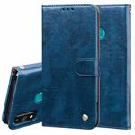 For Huawei Honor 9X Lite Business Style Oil Wax Texture Horizontal Flip Leather Case with Holder & Card Slots & Wallet(Blue)