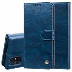 For Samsung Galaxy M51 Business Style Oil Wax Texture Horizontal Flip Leather Case, with Holder & Card Slots & Wallet(Blue)