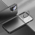 For iPhone 12 / 12 Pro Shockproof Ultra-thin Right Angle Protective Case with Invisible Holder(Black)