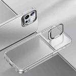 For iPhone 12 / 12 Pro Shockproof Ultra-thin Right Angle Protective Case with Invisible Holder(White)