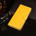 For Huawei P smart 2021 idewei Crazy Horse Texture Horizontal Flip Leather Case with Holder & Card Slots & Wallet(Yellow)