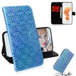 For iPhone 6 & 6s Solid Color Colorful Magnetic Buckle Horizontal Flip PU Leather Case with Holder & Card Slots & Wallet & Lanyard(Blue)