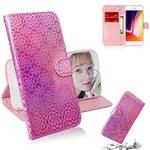 For iPhone 7 Plus / 8 Plus Solid Color Colorful Magnetic Buckle Horizontal Flip PU Leather Case with Holder & Card Slots & Wallet & Lanyard(Pink)