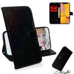 For iPhone XR Solid Color Colorful Magnetic Buckle Horizontal Flip PU Leather Case with Holder & Card Slots & Wallet & Lanyard(Black)