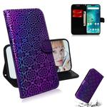 For Xiaomi Redmi 6 Pro Solid Color Colorful Magnetic Buckle Horizontal Flip PU Leather Case with Holder & Card Slots & Wallet & Lanyard(Purple)