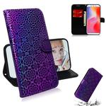 For Xiaomi Redmi 6 / 6A Solid Color Colorful Magnetic Buckle Horizontal Flip PU Leather Case with Holder & Card Slots & Wallet & Lanyard(Purple)