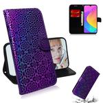 For Xiaomi Mi CC9 Solid Color Colorful Magnetic Buckle Horizontal Flip PU Leather Case with Holder & Card Slots & Wallet & Lanyard(Purple)