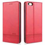 AZNS Magnetic Calf Texture Horizontal Flip Leather Case with Card Slots & Holder & Wallet For iPhone 6(Red)