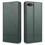 AZNS Magnetic Calf Texture Horizontal Flip Leather Case with Card Slots & Holder & Wallet For iPhone 8 Plus/7 Plus(Dark Green)