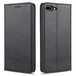 AZNS Magnetic Calf Texture Horizontal Flip Leather Case with Card Slots & Holder & Wallet For iPhone 8 Plus/7 Plus(Black)
