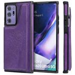 Cat Tree Embossing Pattern Shockproof Protective Case with Card Slots & Photo Frame & Holder For Samsung Galaxy Note20 Ultra(Purple)