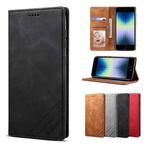For iPhone SE 2022 / SE 2020 / 8 / 7 GUSSIM GS-001 Business Style Horizontal Flip Skin Feel PU Leather Case with Holder & Card Slots & Wallet & Photo Frame(Black)