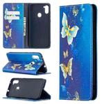 For Samsung Galaxy A11 Colored Drawing Pattern Invisible Magnetic Horizontal Flip PU Leather Case with Holder & Card Slots & Wallet(Kingdee)