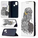 For Samsung Galaxy A21s Colored Drawing Pattern Invisible Magnetic Horizontal Flip PU Leather Case with Holder & Card Slots & Wallet(Girl)