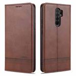 For Xiaomi Redmi 9 AZNS Magnetic Calf Texture Horizontal Flip Leather Case with Card Slots & Holder & Wallet(Dark Brown)
