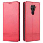For Xiaomi Redmi Note 9 / 10X AZNS Magnetic Calf Texture Horizontal Flip Leather Case with Card Slots & Holder & Wallet(Red)