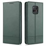 For Xiaomi Redmi 10X 5G AZNS Magnetic Calf Texture Horizontal Flip Leather Case with Card Slots & Holder & Wallet(Drak Green)