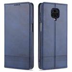 For Xiaomi Redmi Note 9 Pro / Note 9s AZNS Magnetic Calf Texture Horizontal Flip Leather Case with Card Slots & Holder & Wallet(Dark Blue)