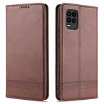 For Xiaomi Mi 10 Lite AZNS Magnetic Calf Texture Horizontal Flip Leather Case with Card Slots & Holder & Wallet(Dark Brown)