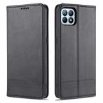 For OPPO Reno4 SE AZNS Magnetic Calf Texture Horizontal Flip Leather Case with Card Slots & Holder & Wallet(Black)