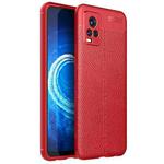 For Vivo V20 Litchi Texture TPU Shockproof Case(Red)