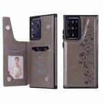 Six Cats Embossing Pattern Protective Case with Holder & Card Slots & Photo Frame For Samsung Galaxy Note20 Ultra(Grey)