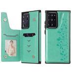 Six Cats Embossing Pattern Protective Case with Holder & Card Slots & Photo Frame For Samsung Galaxy Note20 Ultra(Green)