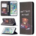 Colored Drawing Pattern Invisible Magnetic Horizontal Flip PU Leather Case with Holder & Card Slots & Wallet For iPhone 8 & 7(Bear)