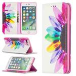 Colored Drawing Pattern Invisible Magnetic Horizontal Flip PU Leather Case with Holder & Card Slots & Wallet For iPhone 8 Plus & 7 Plus(Sun Flower)