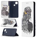 For Xiaomi Redmi 9C Colored Drawing Pattern Invisible Magnetic Horizontal Flip PU Leather Case with Holder & Card Slots & Wallet(Girl)