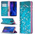 For Xiaomi Redmi 9 Colored Drawing Pattern Invisible Magnetic Horizontal Flip PU Leather Case with Holder & Card Slots & Wallet(Plum Blossom)